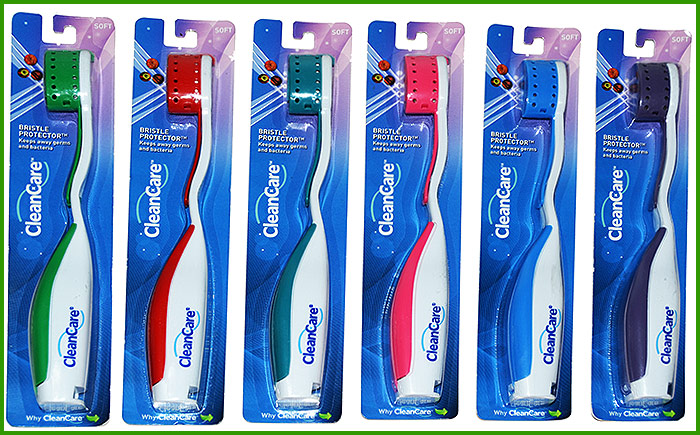 clean care toothbrushes fit alongside your other anti-bacterial products such as wipes, soaps and hand gels